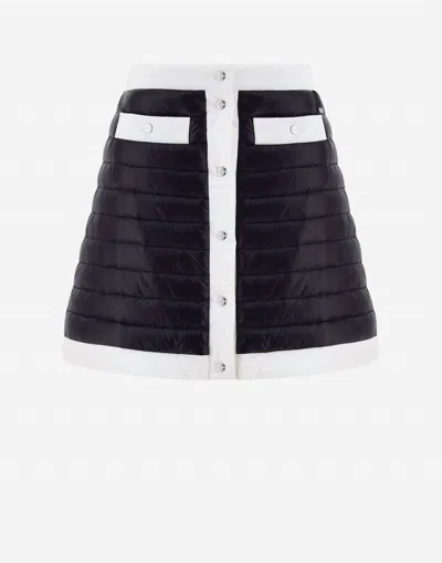 Herno Nylon Ultralight And Ecoage Skirt In Black/white In Multi