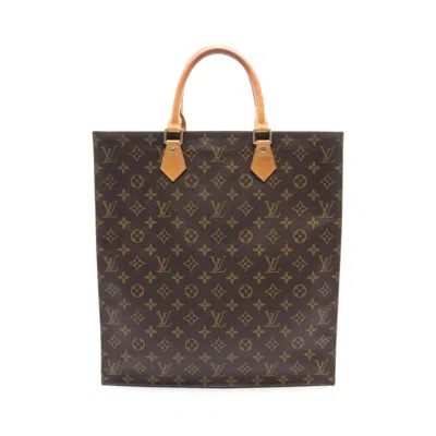 Pre-owned Louis Vuitton Sac Plat Monogram Handbag Tote Bag Pvc Leather Brown
