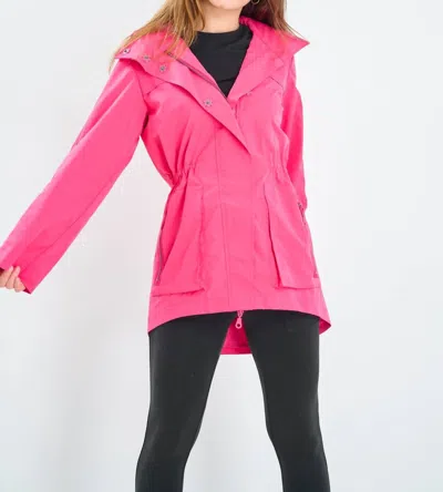 Anorak Matte Luxe Jacket In Bright Pink