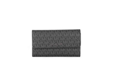 Michael Kors Jet Set Travel Leather Large Trifold Wallet Clutch Women's In Multi