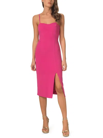 Dress The Population Womens Fitted Midi Bodycon Dress In Pink