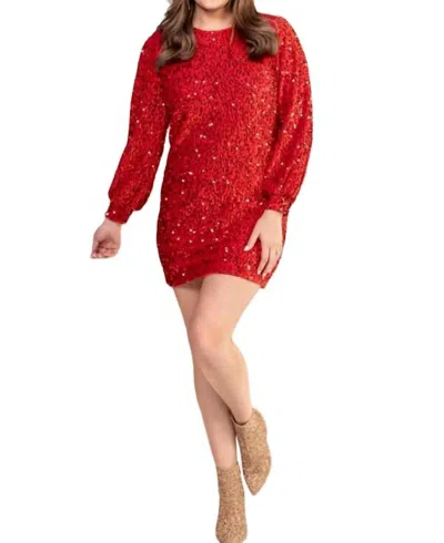 Jess Lea Old Flame Sequin Dress In Red