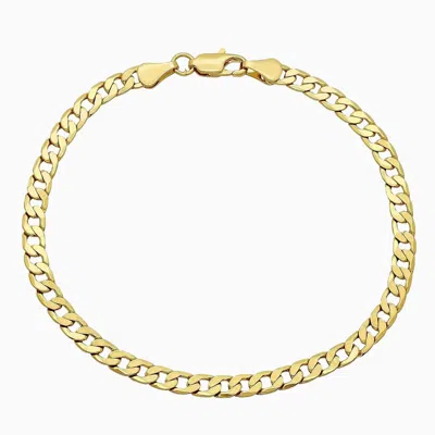 Pori Jewelry Mens 10k Gold Cuban Link Chain Bracelet