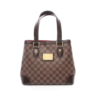 Pre-owned Louis Vuitton Hampstead Pm Damier Ebene Handbag Tote Bag Pvc Leather Brown