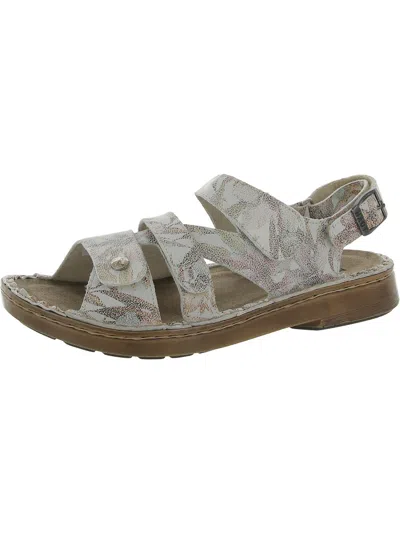 Naot Fleur Womens Leather Strappy Slingback Sandals In Grey