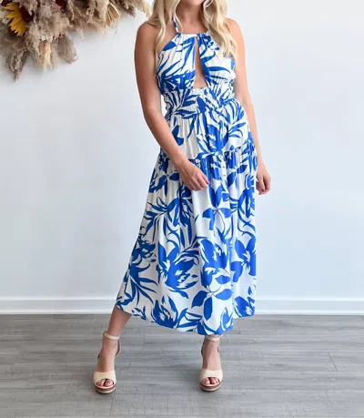 Minkpink Raven Midi Dress In Blue