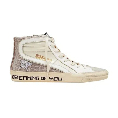 Golden Goose Slide Mid-top Croco Glitter Sneakers In Multi