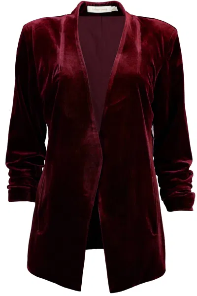 Bishop + Young Icon Velvet Blazer In Ruby In Pink