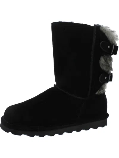 Bearpaw Eloise Womens Suede Wool Blend Winter & Snow Boots In Black