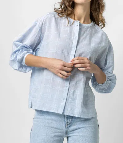 Lilla P Bracelet Sleeve Button Down Shirt In Breeze In Multi