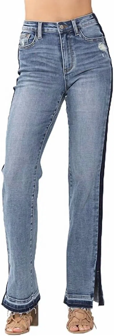 Judy Blue High-waist Side Seam Detail Straight Jean In Blue