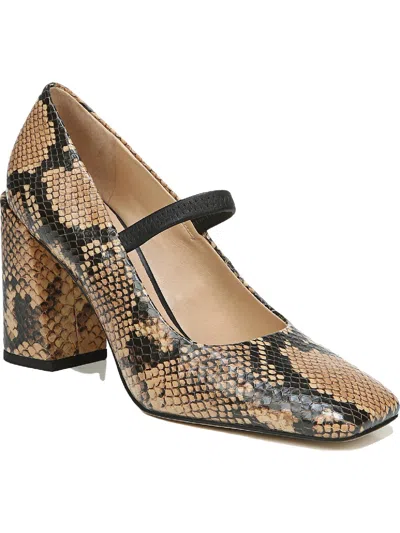 Franco Sarto Halo Womens Leather Snake Print Pumps In Beige