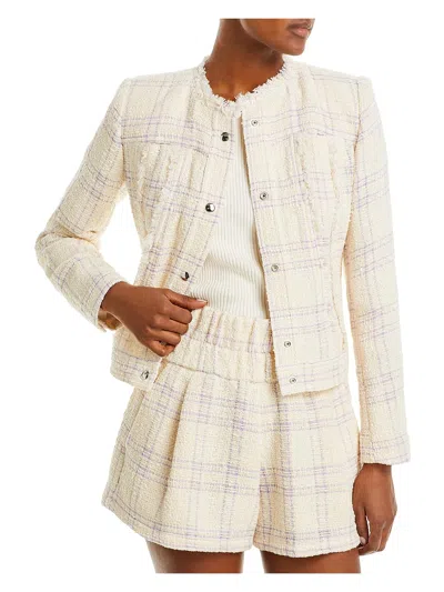 Iro Orlanda Womens Tweed Fringe Suit Jacket In Beige