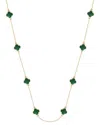 Gabi Rielle 14k Over Silver Malachite Clover Station Necklace In Gold
