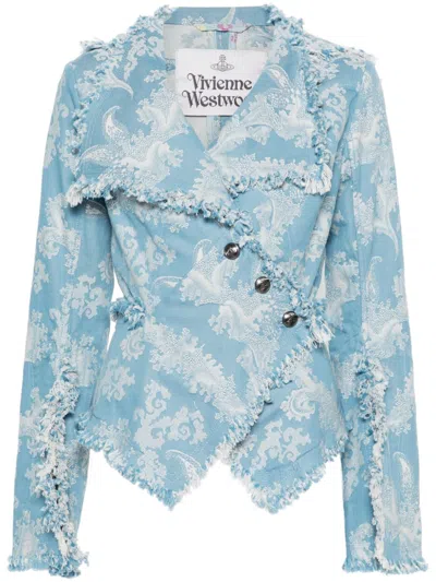 Vivienne Westwood Blue & Off-white Worth More Jacket In Blau