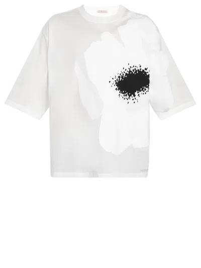 Valentino Flower Portrait T-shirt In White