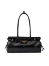 Prada Medium Leather Handbag In Black