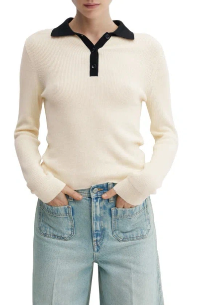 Mango Women's Knitted Polo Neck Sweater In Light Beig