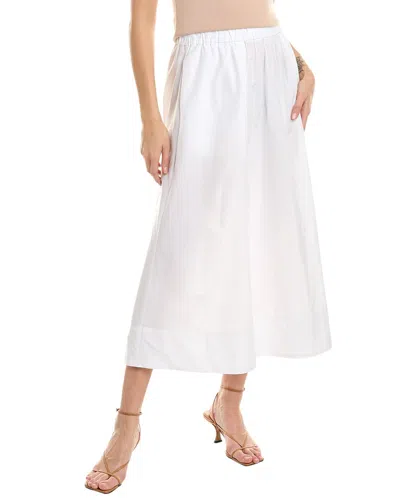 Ellen Tracy Cotton Poplin Skirt In White