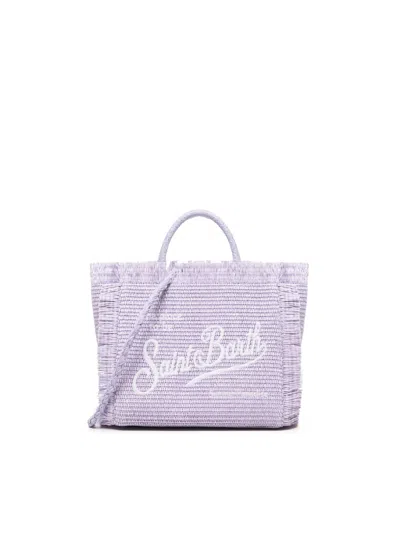 Mc2 Saint Barth Colette Bag With Fringes In Lilac