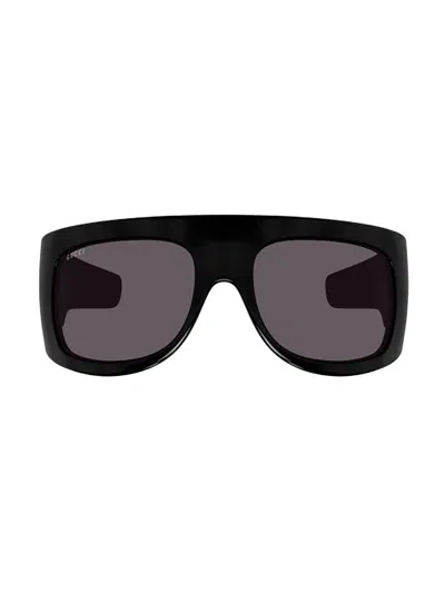 Gucci Oversized Frame Sunglasses In Black-black-grey