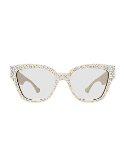 Gucci Gg1424s Sunglasses In Ivory Ivory Transpare