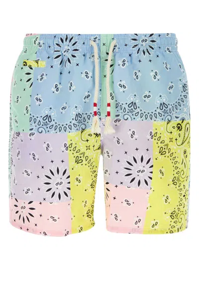 Mc2 Saint Barth Printed Polyester Swimming Shorts In Color