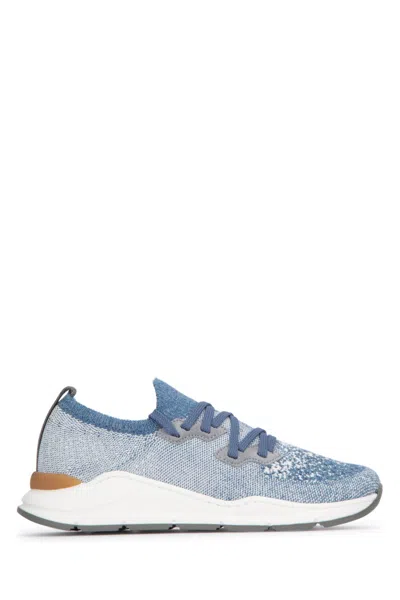 Brunello Cucinelli Kids' Cotton Chiné Knitted Sneakers In Chambrailattecalcite