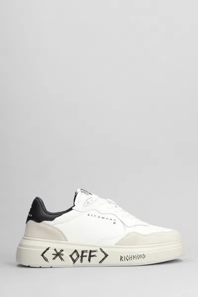 John Richmond Logo-print Leather Sneakers In White