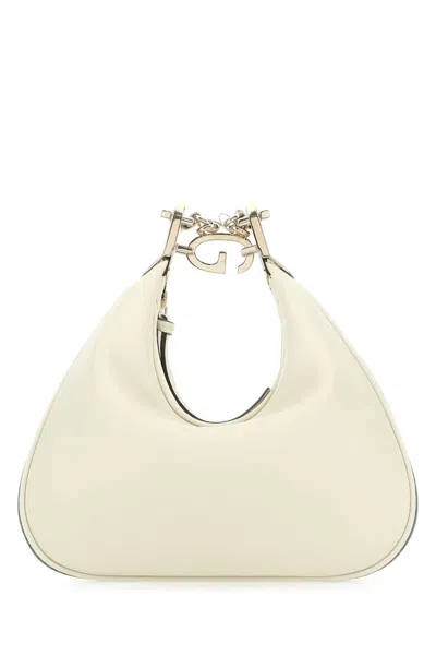 Gucci Ivory Leather Small  Attache Shoulder Bag In 9109