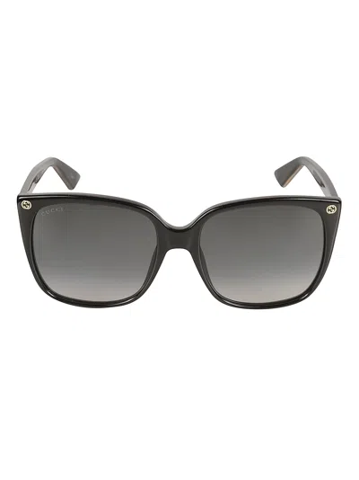 Gucci Classic Square Frame Sunglasses In Black/grey