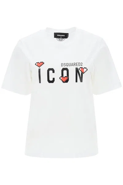Dsquared2 'icon Game Lover' T-shirt In Bianco