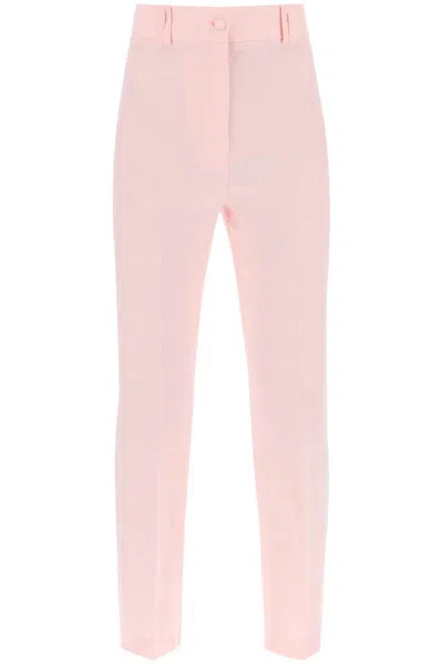 Hebe Studio 'loulou' Linen Trousers In Rosa