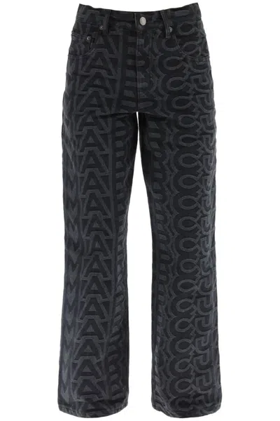 Marc Jacobs Women's Monogram Denim Pants In Black For Ss23 In Nero