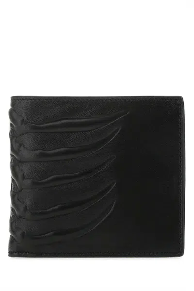 Alexander Mcqueen Black Nappa Leather Wallet