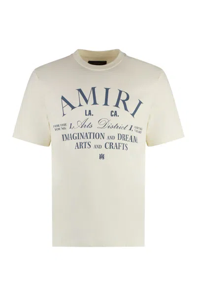 Amiri Logo-print Cotton T-shirt In Neutrals