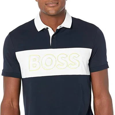 Hugo Boss Men Modern Center Logo Regular Fit Polo Shirt In Navy In Blue