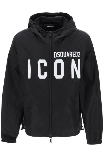 Dsquared2 Be Icon Windbreaker Jacket In White
