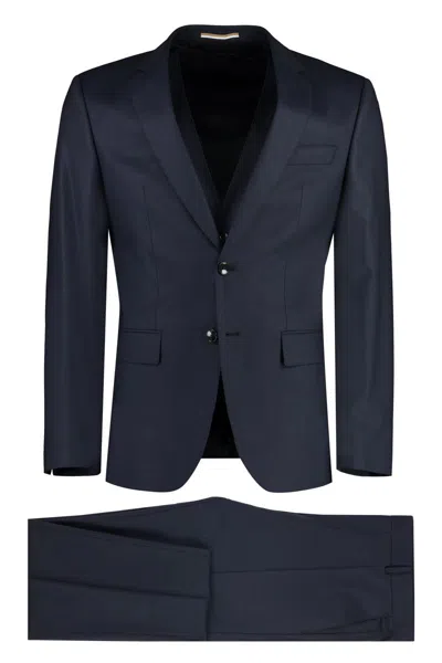 Hugo Boss Three-piece Wool Suit In Blue