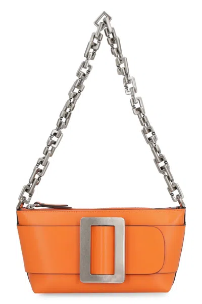 Boyy Buckle Pouchette Leather Shoulder Bag In Orange