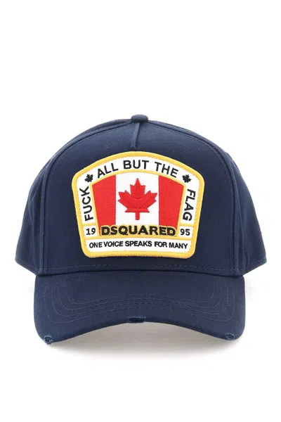 Dsquared2 Canadian Flag Baseball Cap In Blu