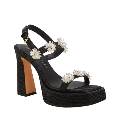 Katy Perry The Steady Floral Slingback Platform Sandal In Black