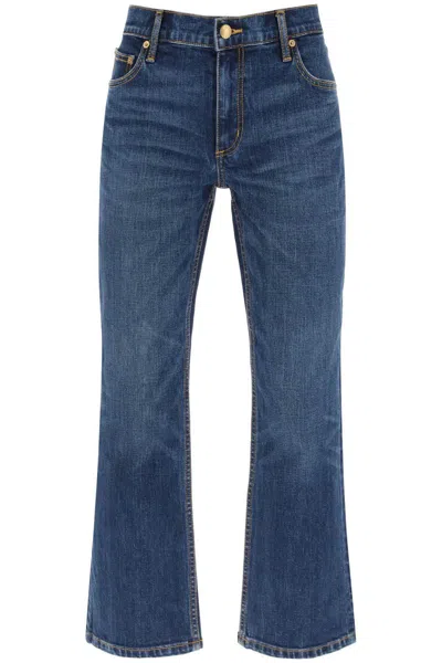 Tory Burch Cropped Flared Jeans In Blu