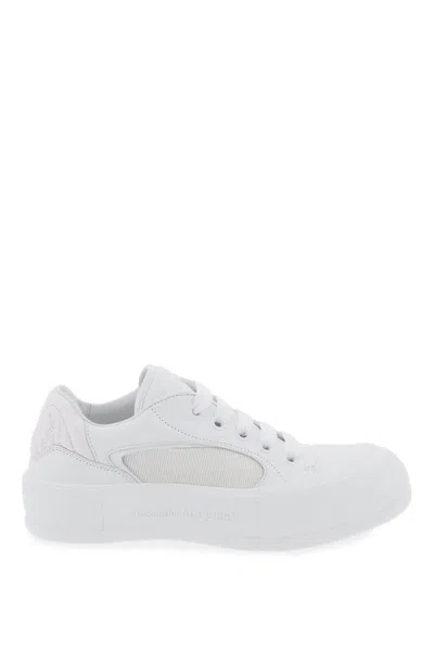 Alexander Mcqueen Deck Plimsoll Sneakers In Bianco