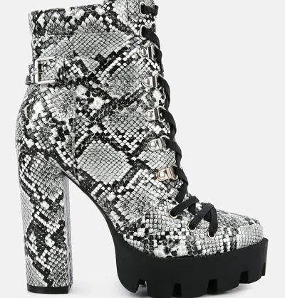 London Rag Spruce Snake Skin Ankle Boots In Black