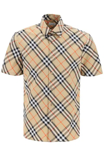 Burberry Ered Cotton Shirt In Beige