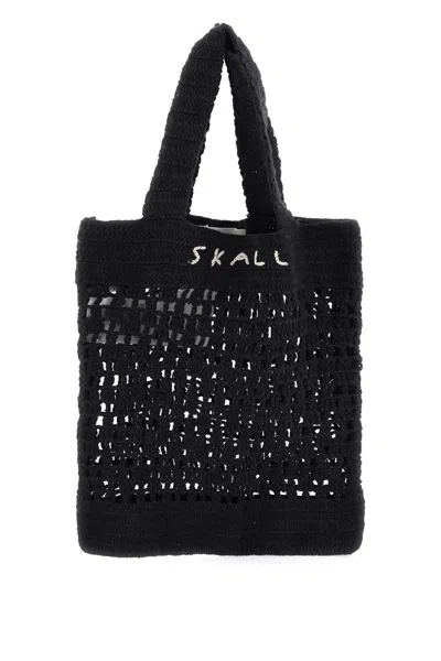 Skall Studio Evalu Crochet Handbag In 9 In Nero