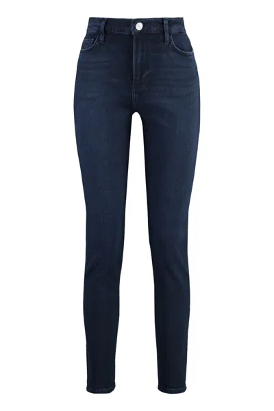 Frame Le High Distressed High-rise Skinny Jeans In Blue
