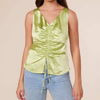 Lucy Paris Faye Ruched Top In Light Green