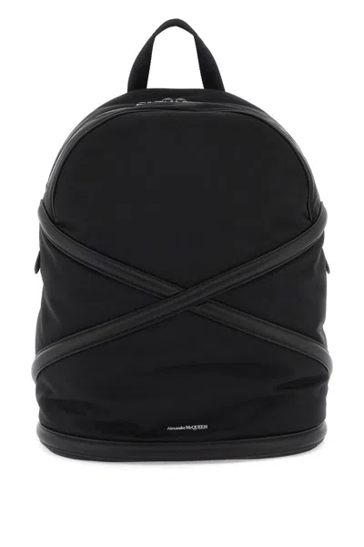 Alexander Mcqueen Black Harness Backpack In Nero